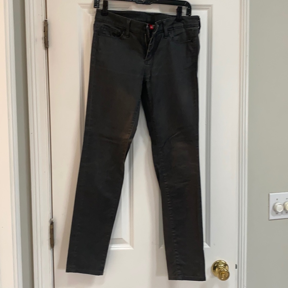 Uniqlo metallic jeans.
